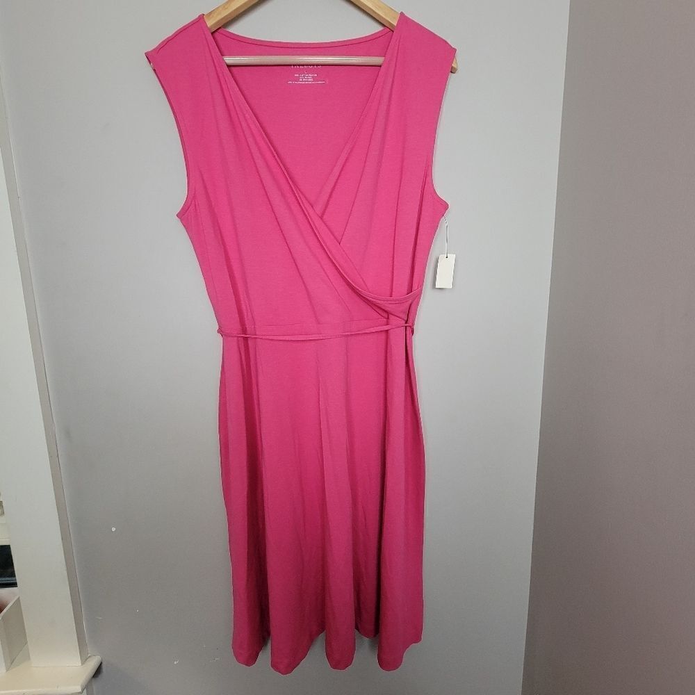 Talbots Casual Jersey Belted Surplice Sleeveless